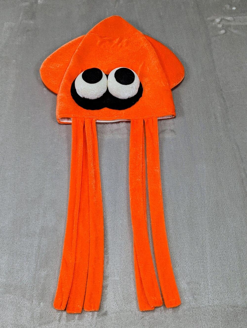 Splatoon Orange Squid Plush Padded Velvet Tenticle Hat Cosplay